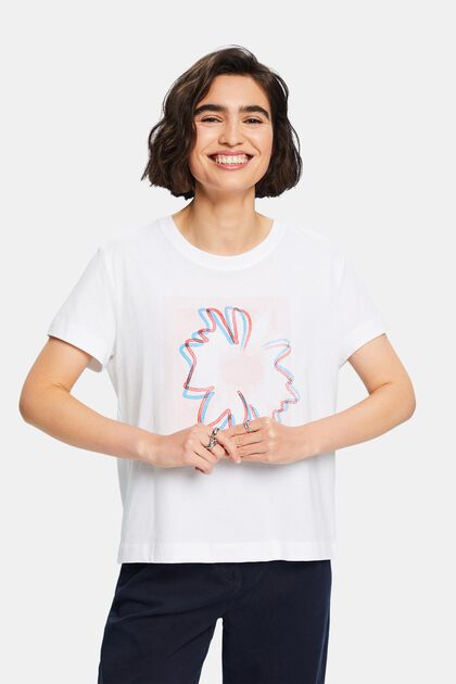 Dżersejowy T-shirt z nadrukiem z przodu