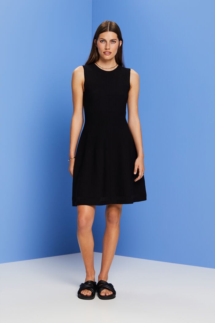 Dzianinowa sukienka mini, BLACK, detail image number 4
