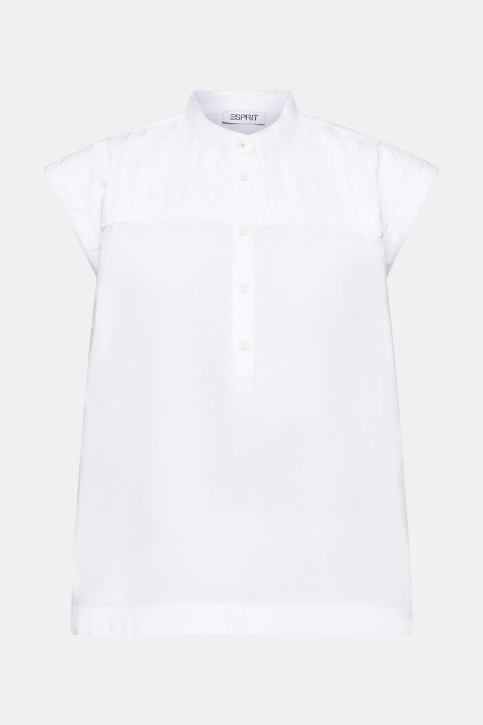 Bawełniana bluzka bez rękawów, WHITE, detail image number 6