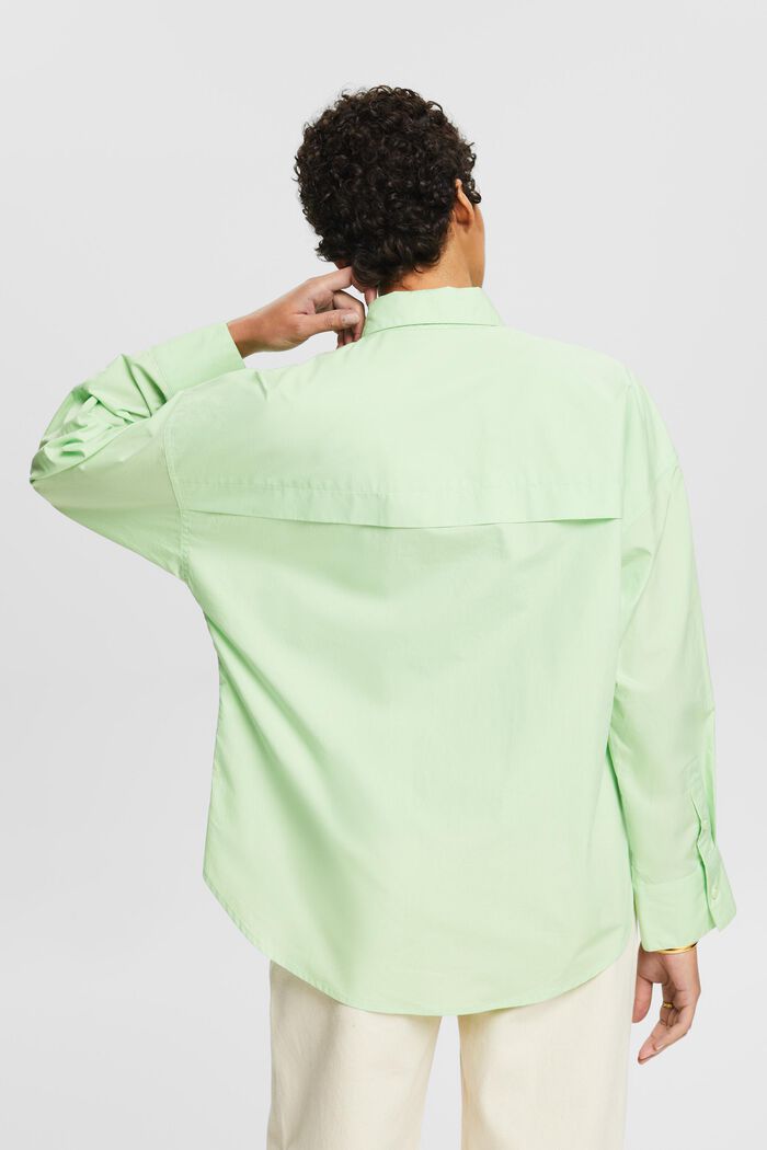 Koszula z bawełnianej popeliny na guziki, LIGHT GREEN, detail image number 3