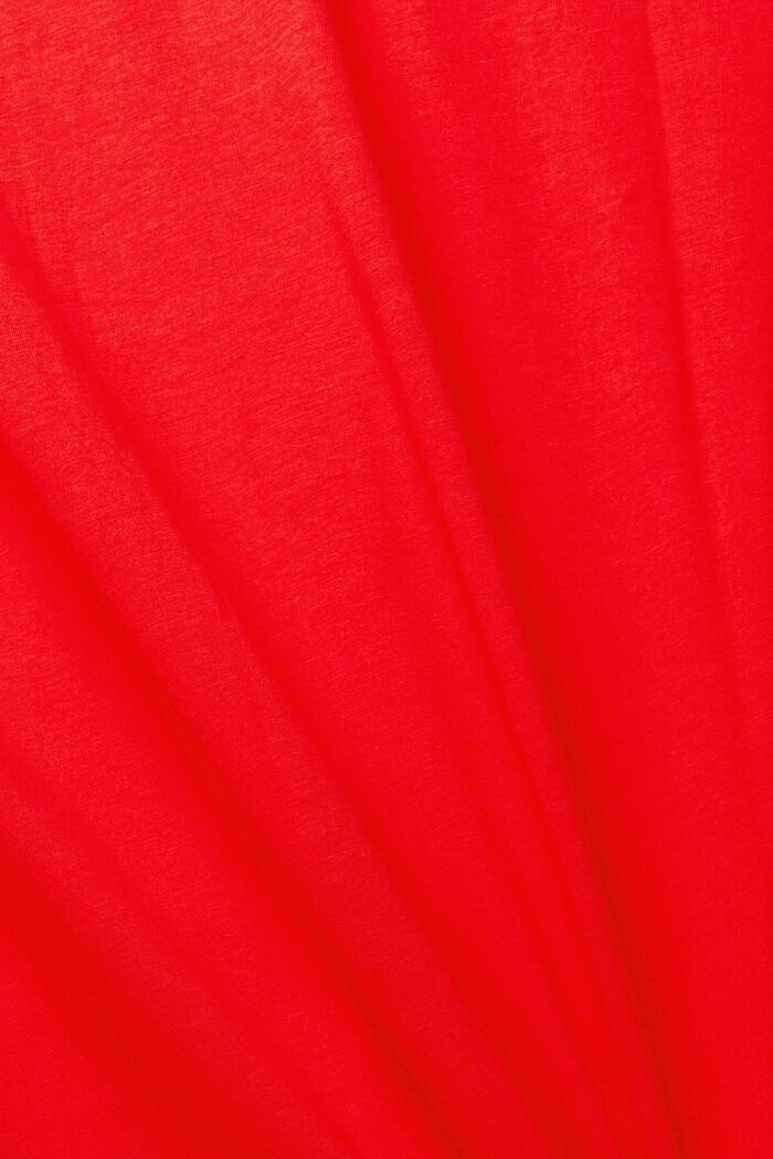 T-shirt z wycięciem w serek ze zrównoważonej bawełny, RED, detail image number 1