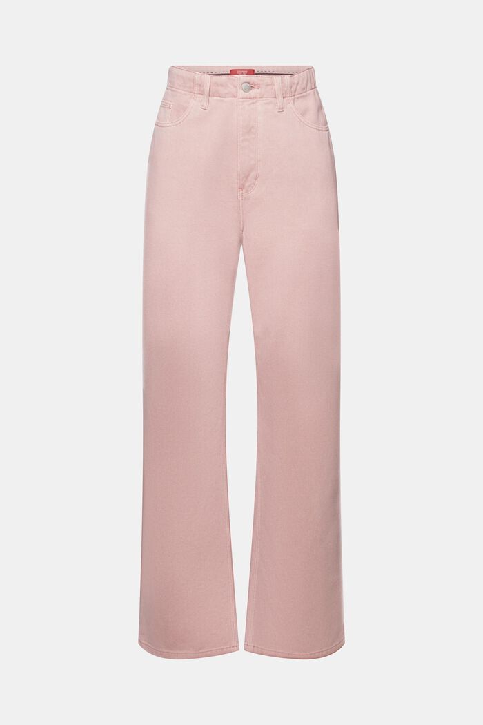 Spodnie z diagonalu z szerokimi nogawkami, 100% bawełna, OLD PINK, detail image number 8