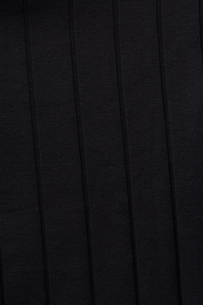 Dżersejowa, prążkowana koszulka z półgolfem, BLACK, detail image number 5