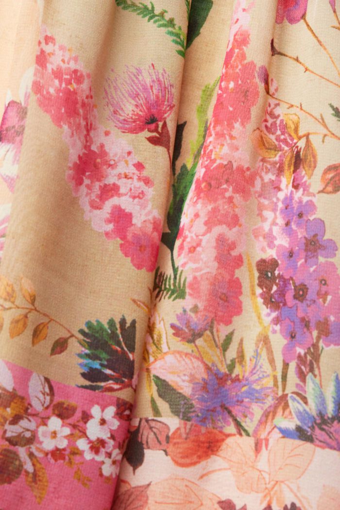 Z recyklingu: szyfonowa sukienka z kwiatowym wzorem, PINK FUCHSIA, detail image number 4
