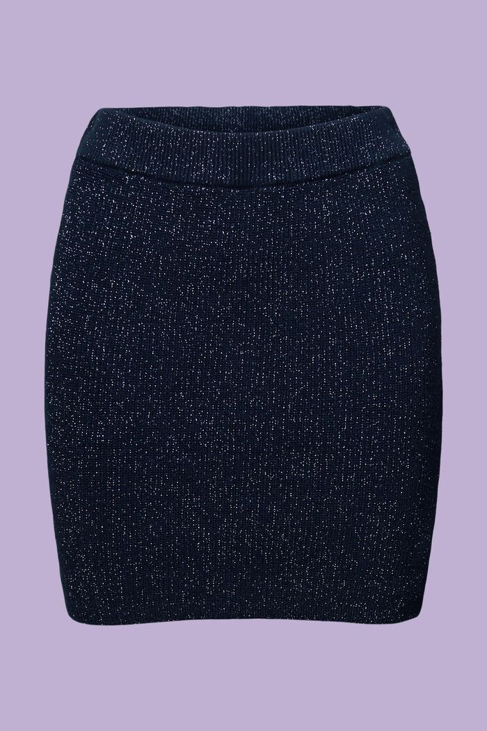 Dzianinowa spódnica mini z lamy, NAVY, detail image number 6