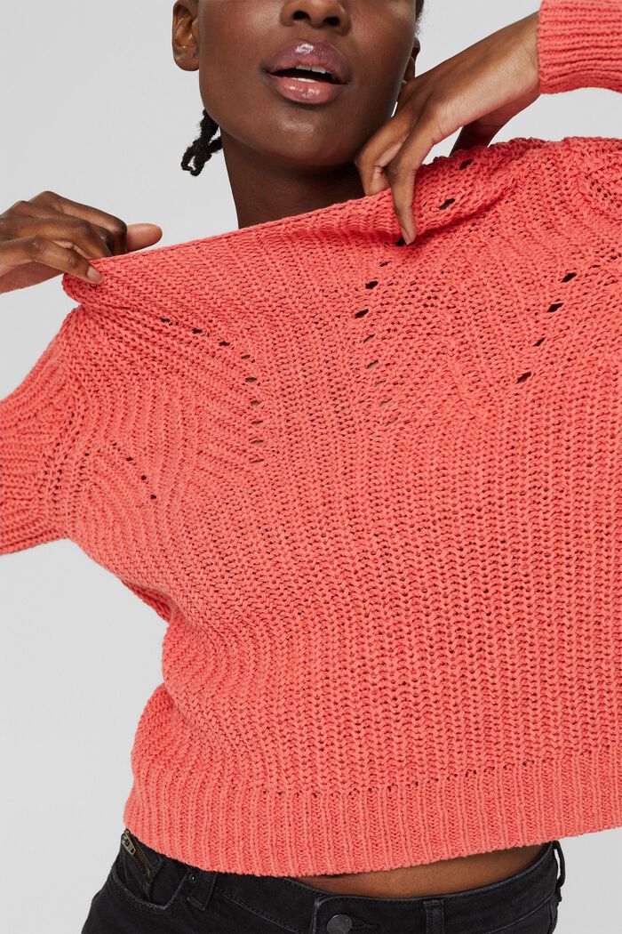 Sweter z mieszanki bawełnianej, CORAL, detail image number 0