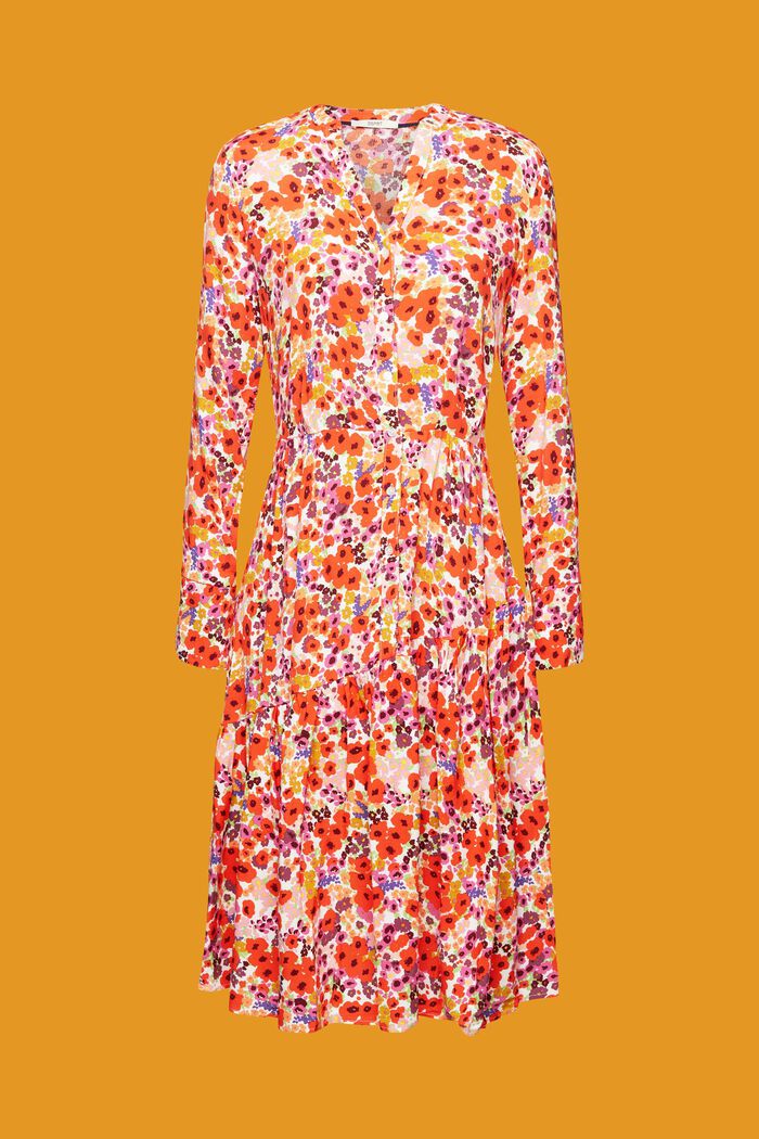 Sukienka midi z kwiatowym nadrukiem na całej powierzchni, LIGHT PINK, detail image number 6