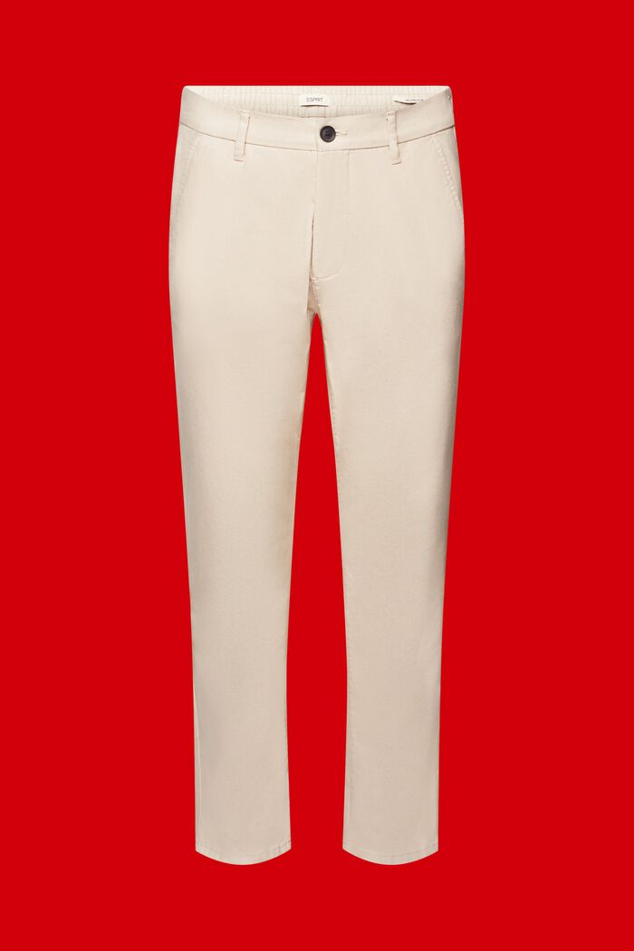 Szczotkowane spodnie chino, BEIGE, detail image number 7
