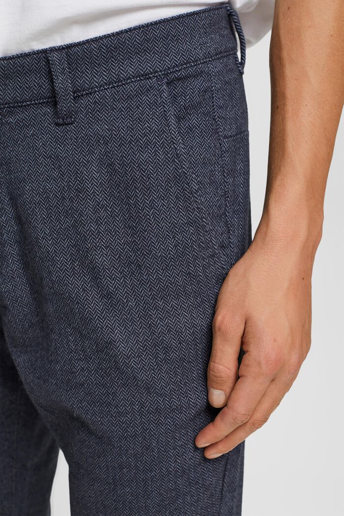 Spodnie slim fit w jodełkę, NAVY, detail image number 2