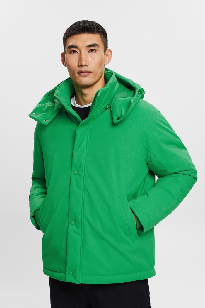 Puchowy płaszcz z kapturem, GREEN, detail image number 0