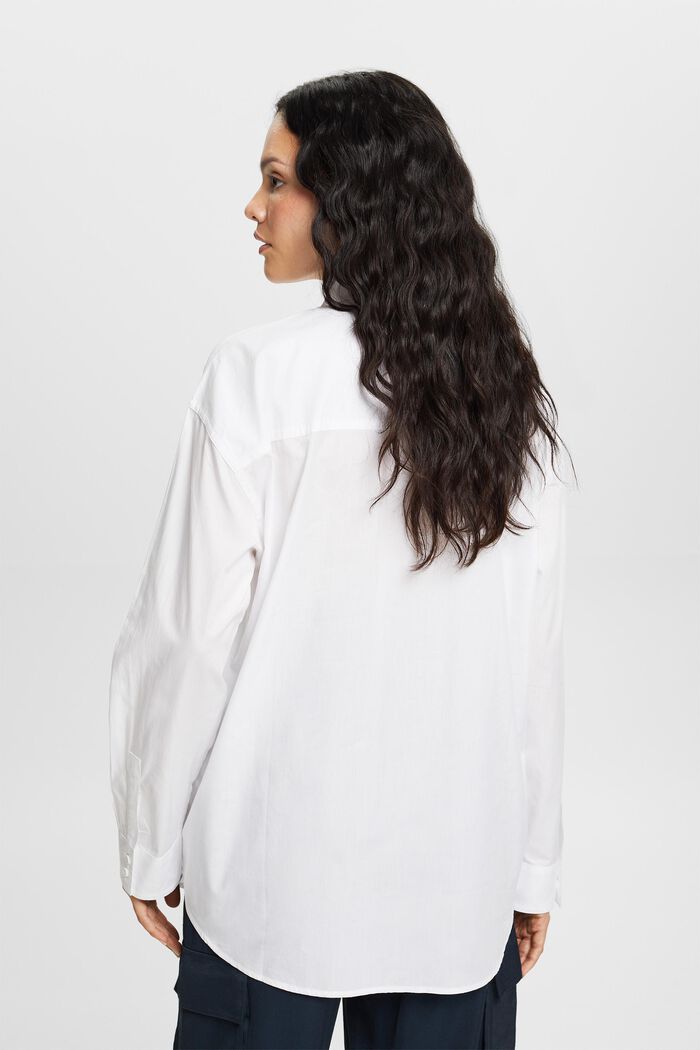 Bluzka koszulowa z popeliny, 100% bawełny, WHITE, detail image number 4