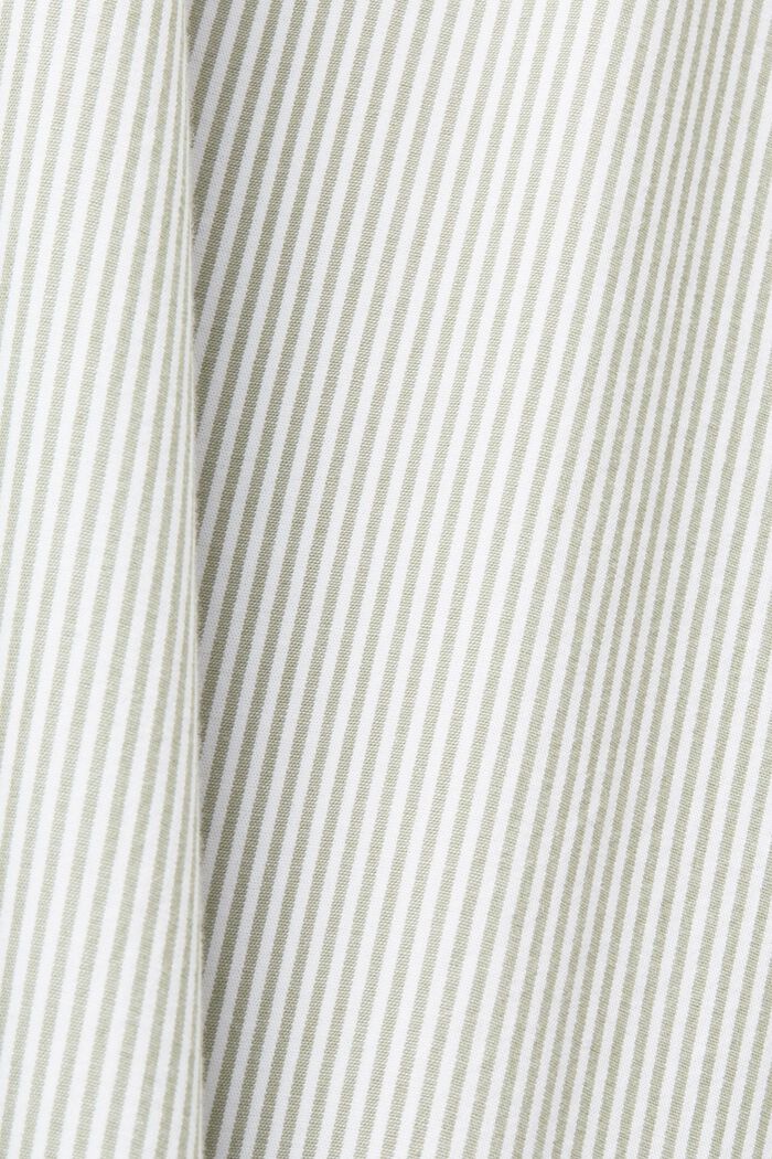 Bawełniana koszula w prążki ze stójką, LIGHT KHAKI, detail image number 4