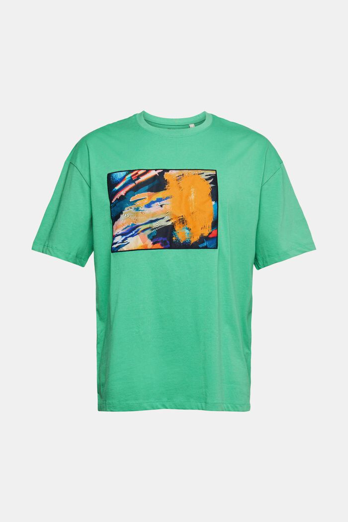 T-shirt z dżerseju z dużą naszywką, GREEN, detail image number 6