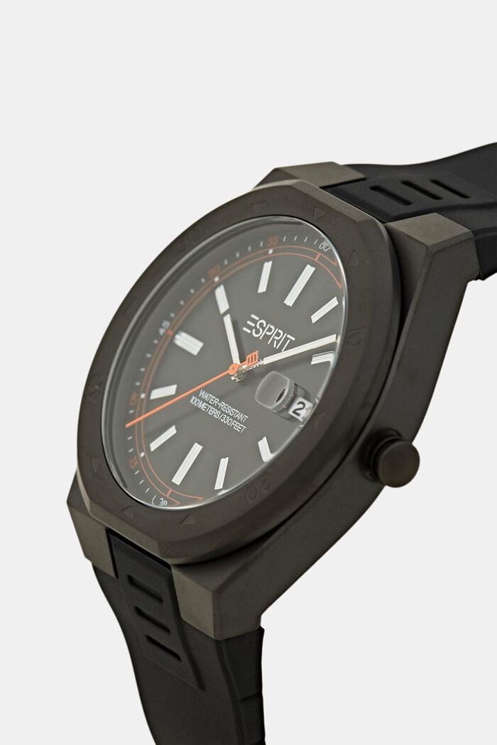 Zegarek z silikonowym paskiem, BLACK, detail image number 1