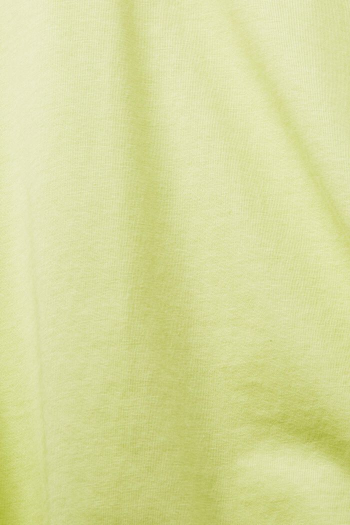 Krótki T-shirt oversize w paski, 100% bawełny, LIME YELLOW, detail image number 5