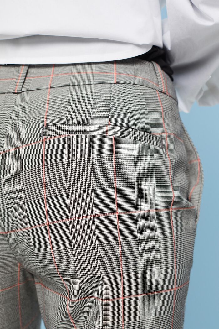 Spodnie w kratkę z prostymi nogawkami, MEDIUM GREY, detail image number 4