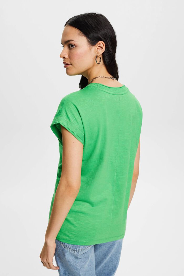 T-shirt z rolowanym brzegiem, GREEN, detail image number 3