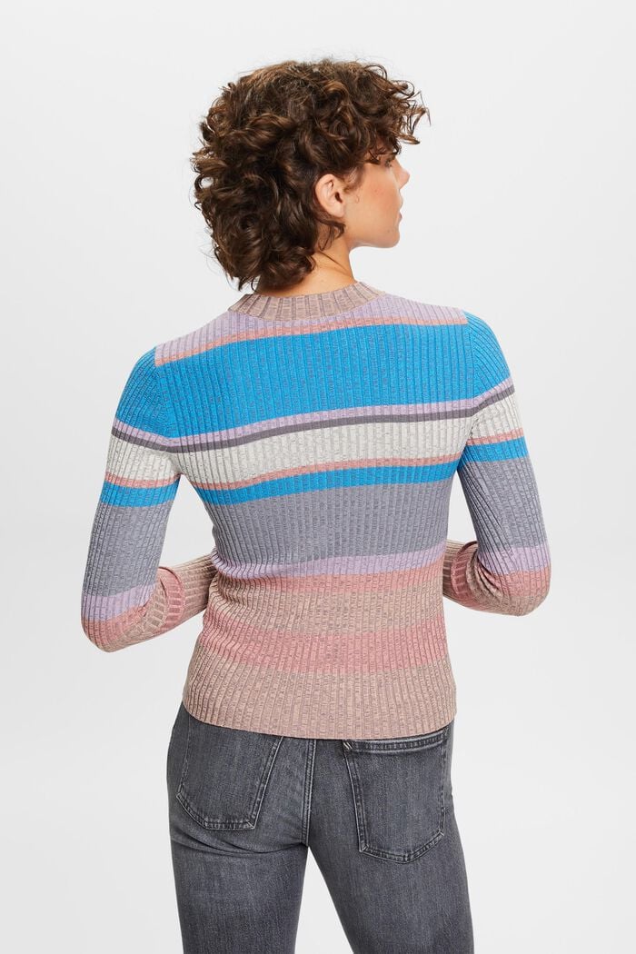 Sweter z prążkowanej dzianiny, LENZING™ ECOVERO™, BLUE, detail image number 3