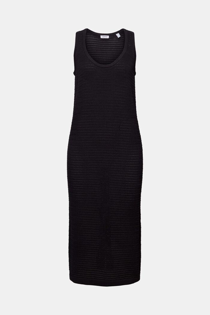Sukienka midi pointelle bez rękawów, BLACK, detail image number 6