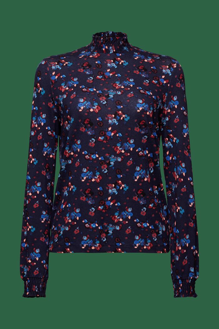 Dżersejowa koszulka z długim rękawem z nadrukiem, LENZING™ ECOVERO™, DARK BLUE, detail image number 5