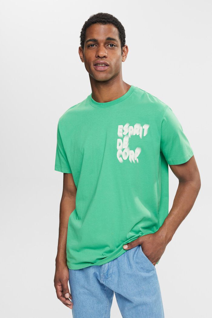 T-shirt z jerseyu z nadrukiem, GREEN, detail image number 0