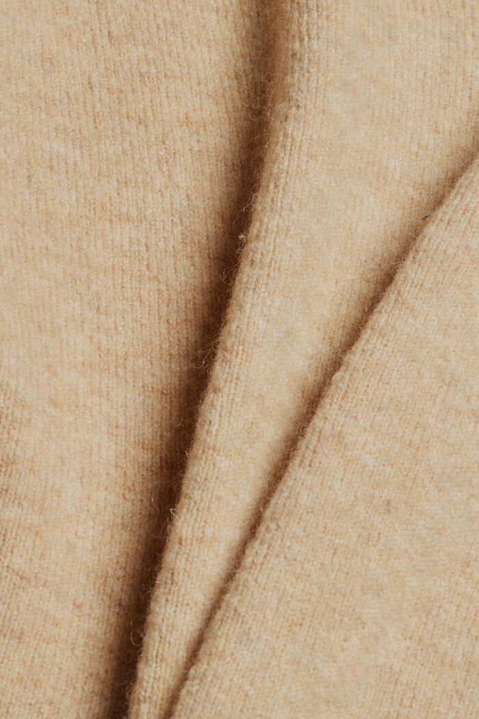 Z wełną: sweter z dekoltem w serek, SAND, detail image number 4