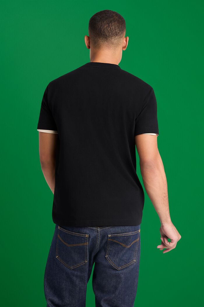 T-shirt z logo z bawełnianego dżerseju, unisex, BLACK, detail image number 3