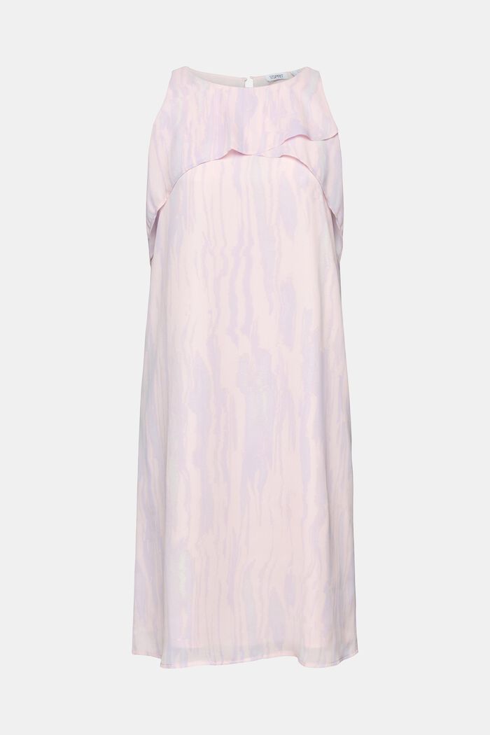 Sukienka mini z szyfonowej krepy z nadrukiem, PASTEL PINK, detail image number 6