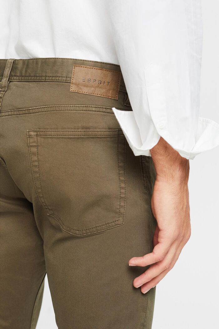 Spodnie slim fit, bawełna organiczna, DARK KHAKI, detail image number 3