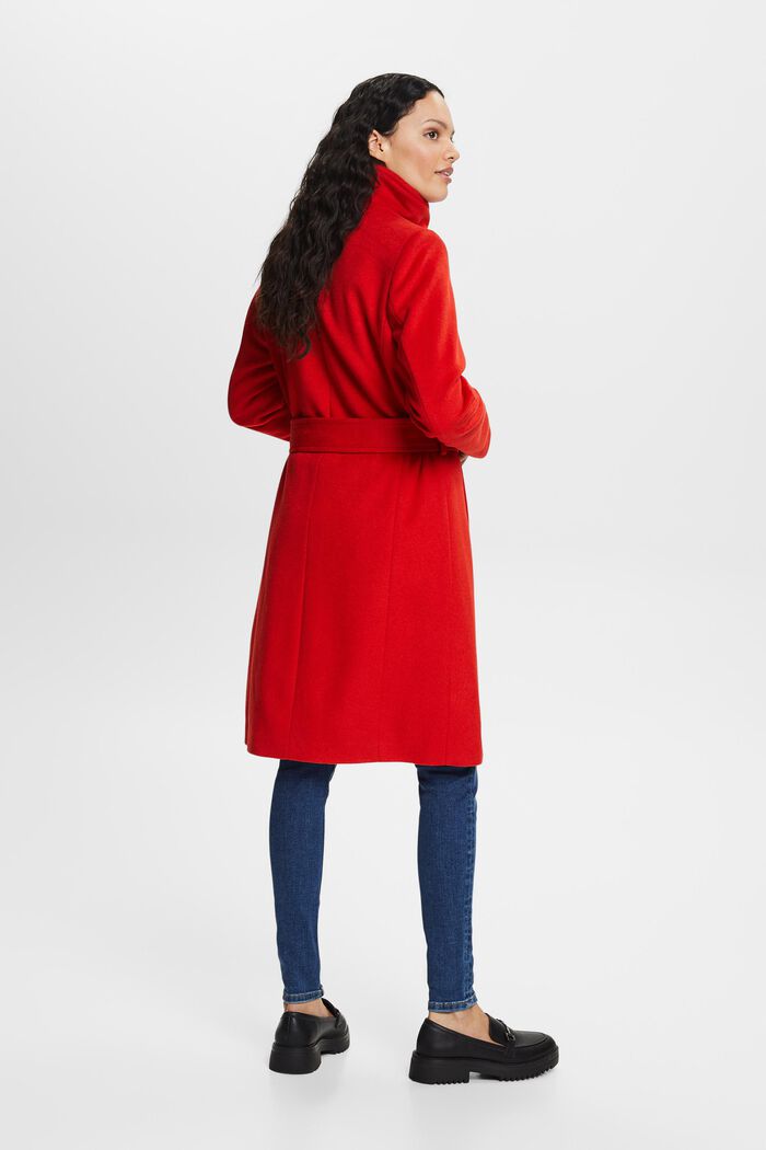 Z recyklingu: płaszcz z mieszanki wełnianej z kaszmirem, RED, detail image number 3
