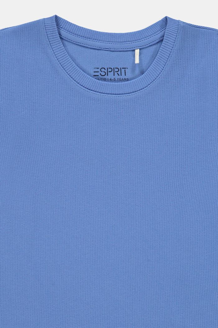 Prążkowana koszulka z falbankowym brzegiem, 100% bawełny, LIGHT BLUE, detail image number 2