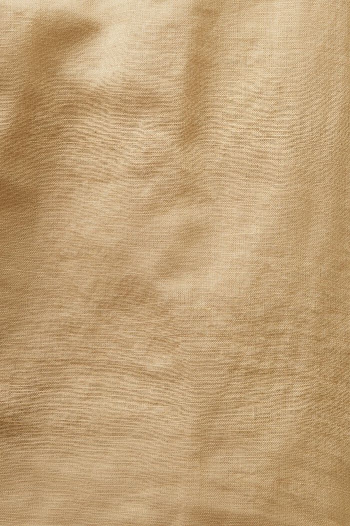 Bluzka koszulowa z lnu i bawełny, BEIGE, detail image number 5