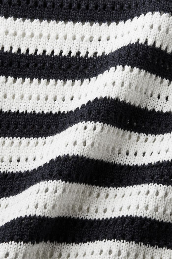 Ażurowy sweter w paski, OFF WHITE, detail image number 5