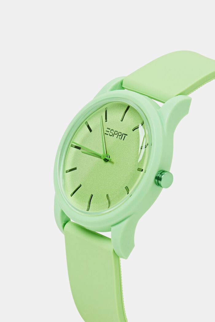 Plastikowy zegarek z gumowym paskiem, LIGHT GREEN, detail image number 1