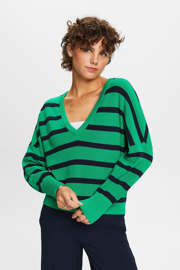Sweter z rękawami à la nietoperz, 100% bawełny, GREEN, detail image number 0