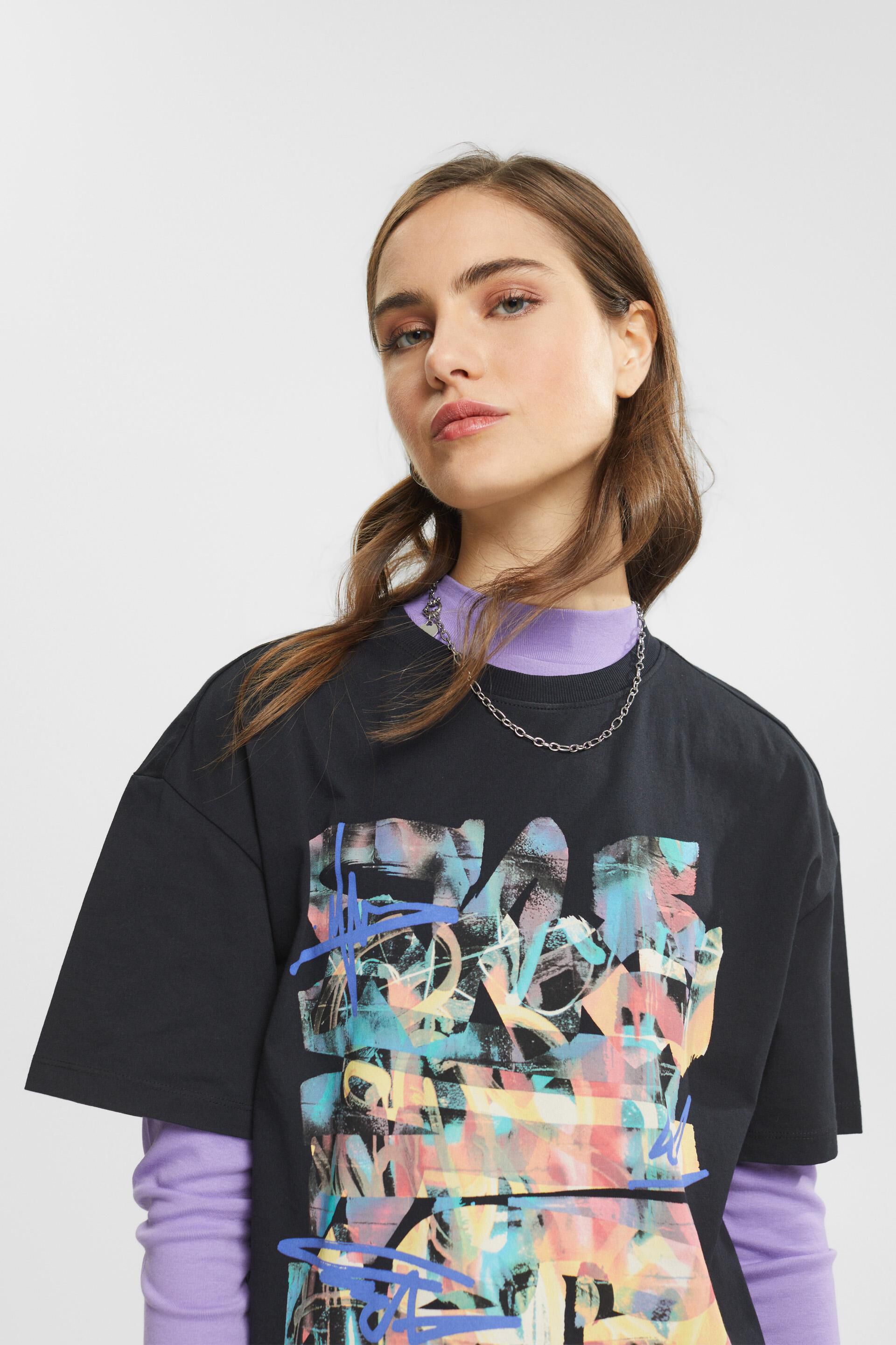 Moda Koszulki T-shirty Esprit T-shirt jasnoszary Melan\u017cowy W stylu casual 