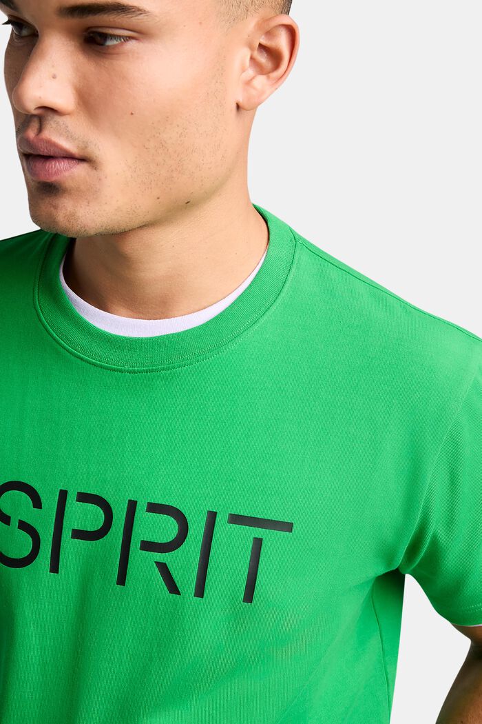 T-shirt z logo z bawełnianego dżerseju, unisex, GREEN, detail image number 2