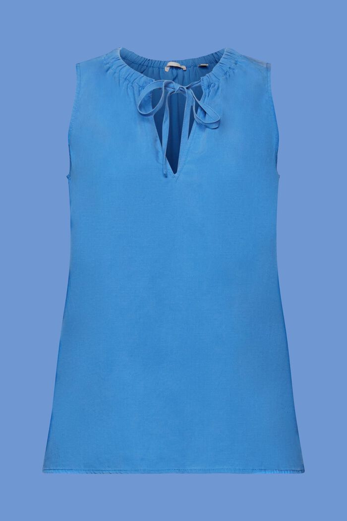 Bluzka bez rękawów z elastycznym kołnierzem, BRIGHT BLUE, detail image number 6