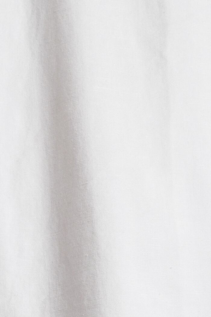 Oversizowa bluzka z mieszanki lnianej, WHITE, detail image number 4