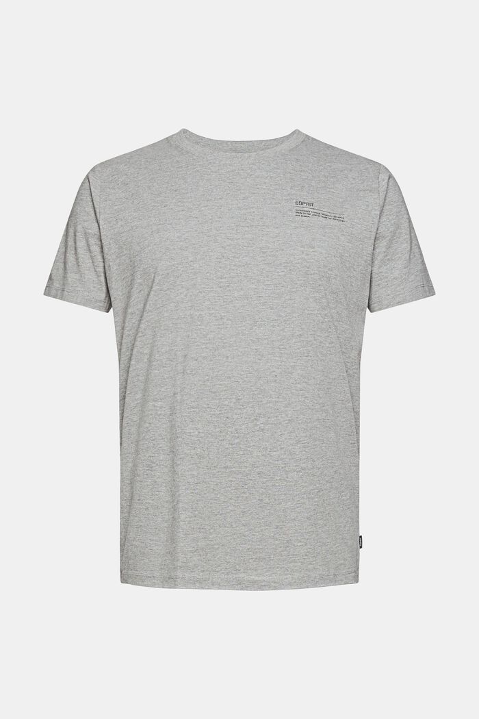 T-shirt z dżerseju z nadrukiem, mieszanka bawełny ekologicznej, MEDIUM GREY, overview