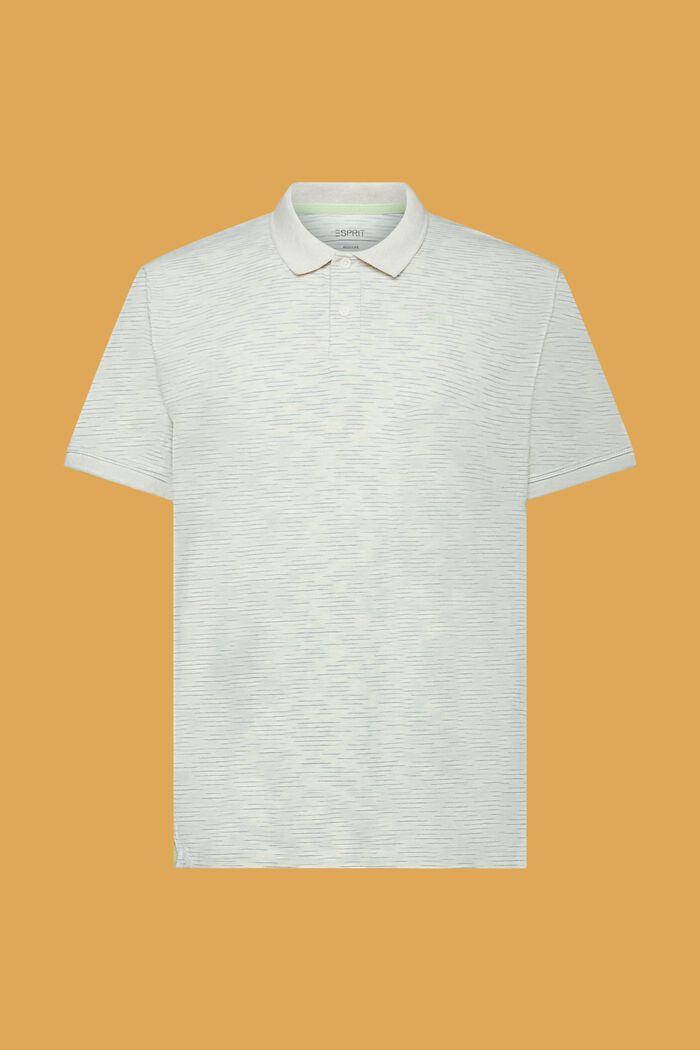 Melanżowa koszulka polo w cienkie paseczki, CITRUS GREEN, detail image number 6