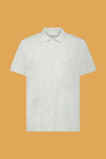 Melanżowa koszulka polo w cienkie paseczki