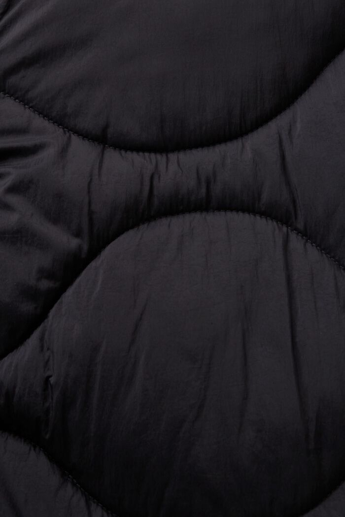 Pikowana kurtka z kapturem, BLACK, detail image number 5