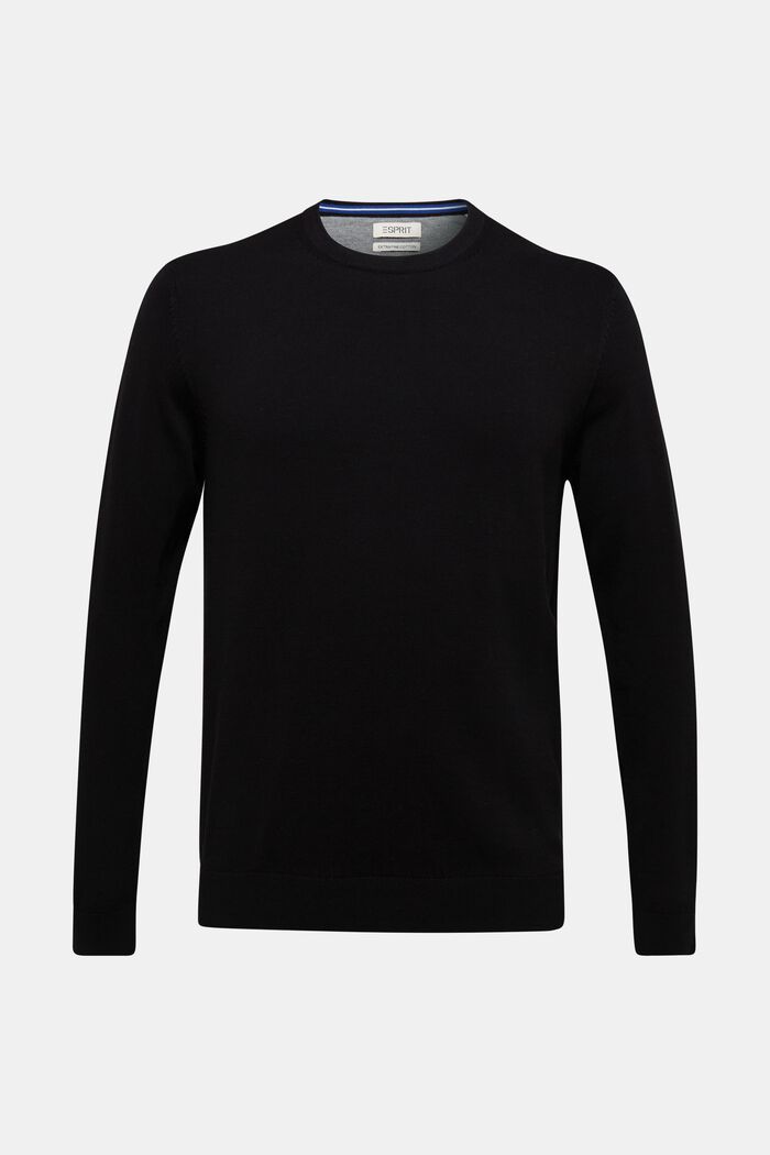 Sweter ze 100% bawełny organicznej pima, BLACK, detail image number 0