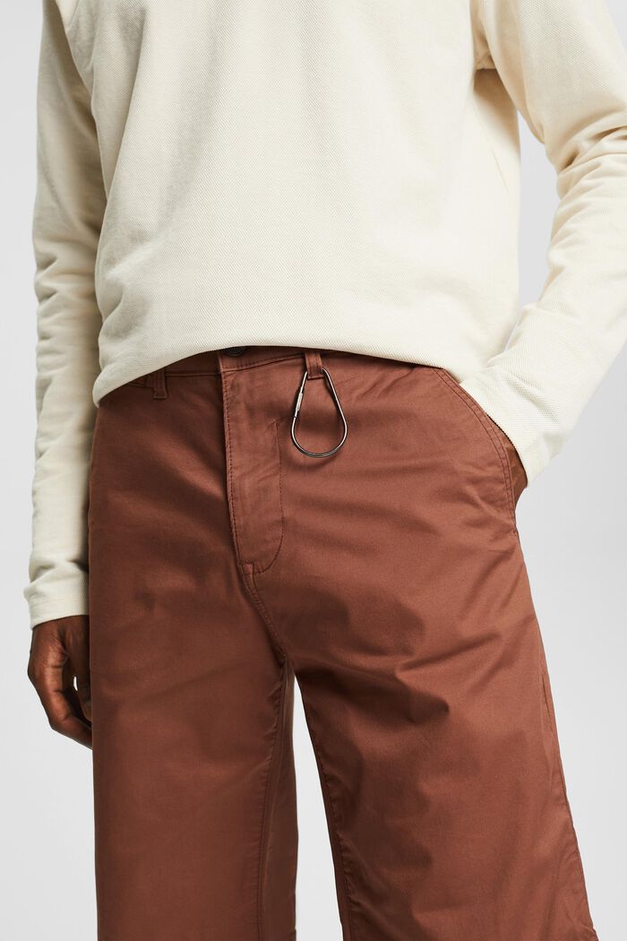 Krótkie spodnie z bawełny ekologicznej, RUST BROWN, detail image number 0