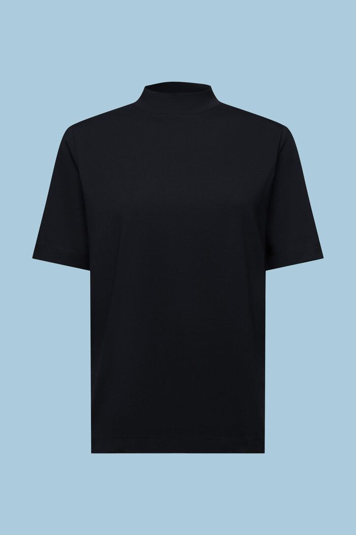 T-shirt z półgolfem z jerseyu, BLACK, detail image number 6