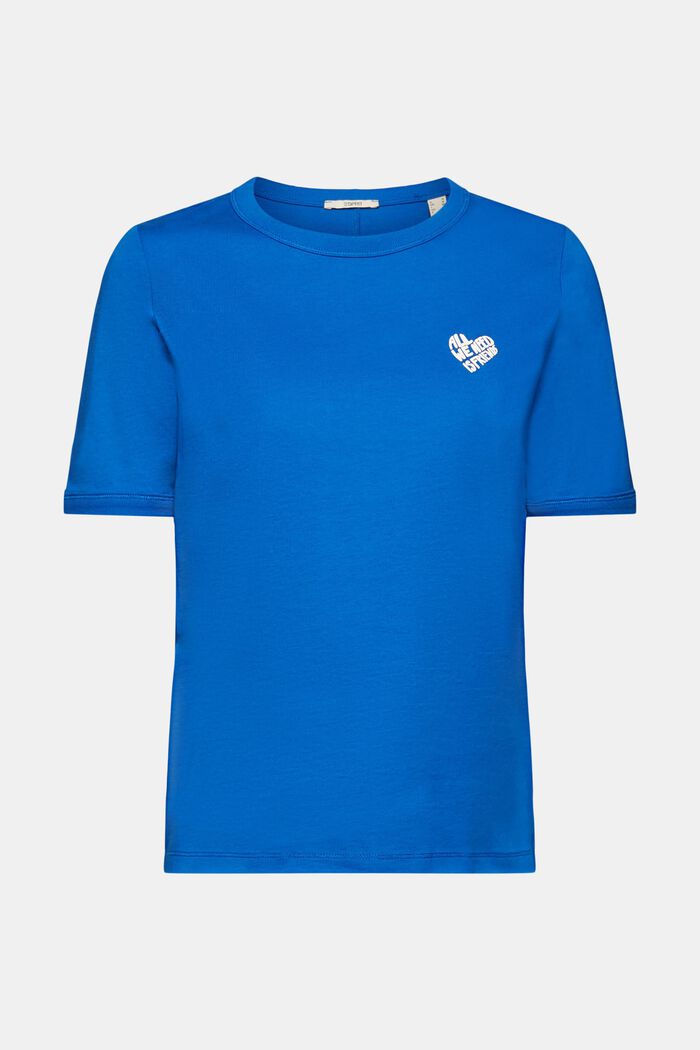 Bawełniany T-shirt z logo w kształcie serca, BLUE, detail image number 7