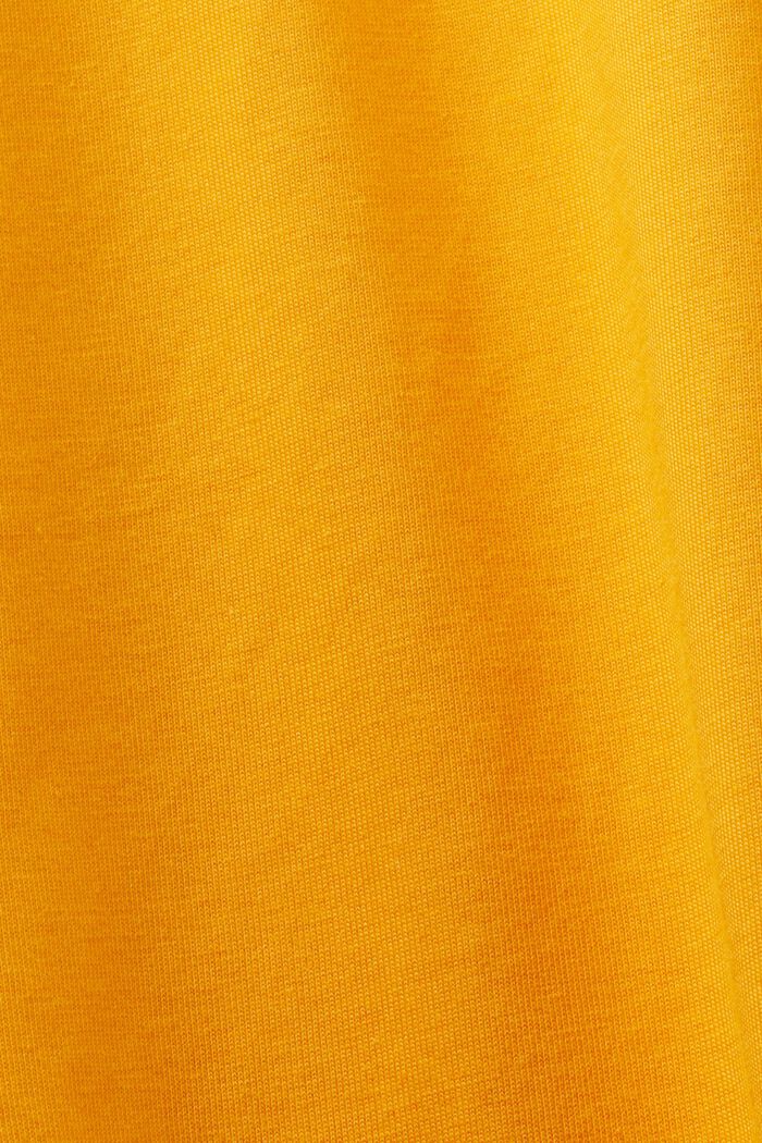 Bawełniany T-shirt z logo i półgolfem, GOLDEN ORANGE, detail image number 6