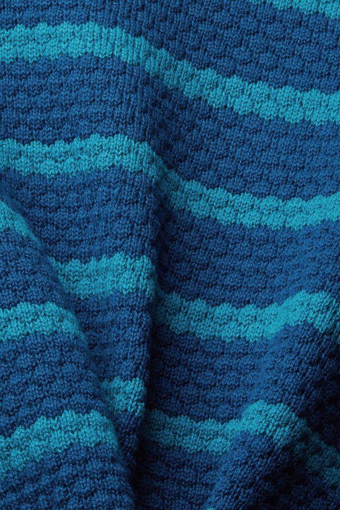 Sweter z fakturowanej dzianiny, PETROL BLUE, detail image number 1