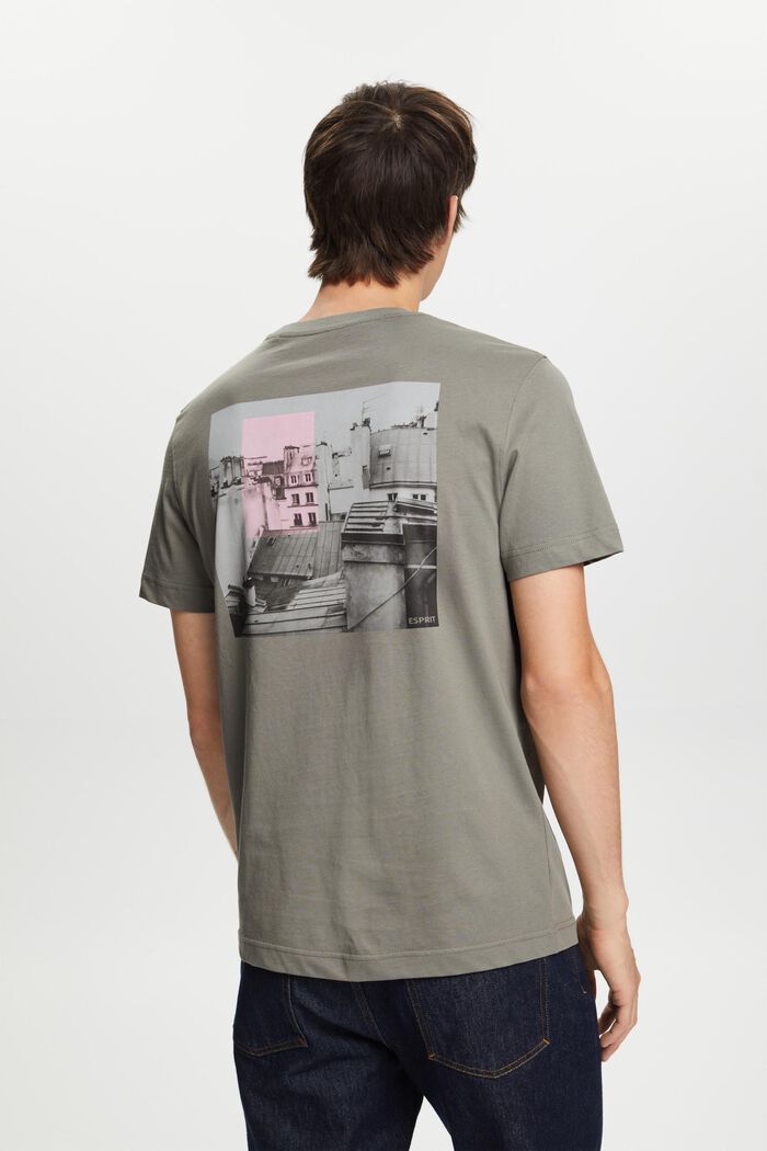 T-shirt z nadrukiem z przodu i z tyłu, GUNMETAL, detail image number 3
